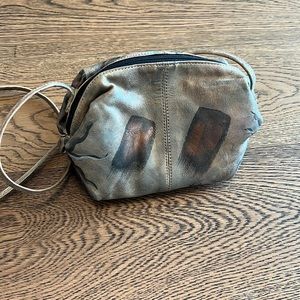 Vintage BOTARY Artsy Painted whimsy Abstract Design Leather Crossbody Bag